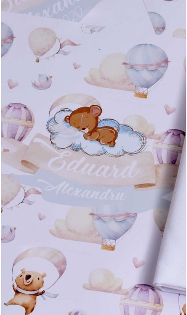 Trusou de botez cu ursuleti si baloane de aer cald Air Ballons Teddy Bear 2